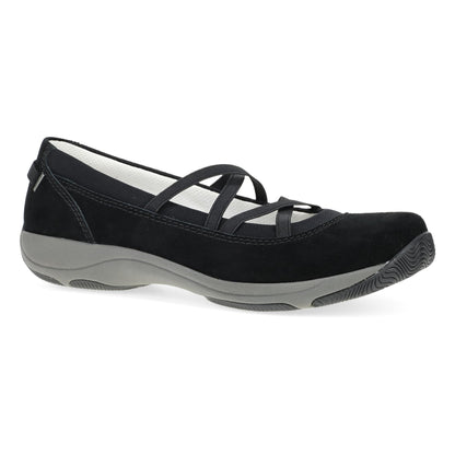 Dansko Harper - Women's Stain Resistant Sneaker - Black Suede Outside View