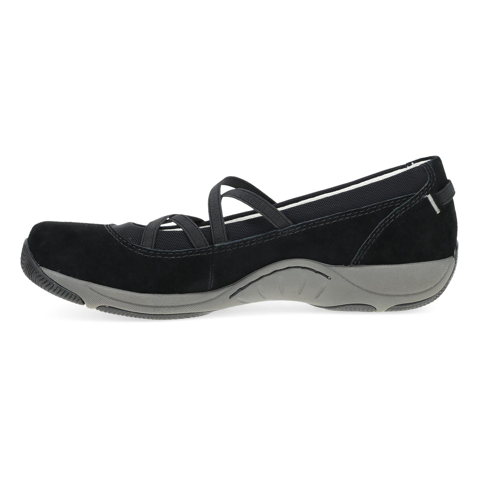 Dansko Harper - Women's Stain Resistant Sneaker - Black Suede Side View