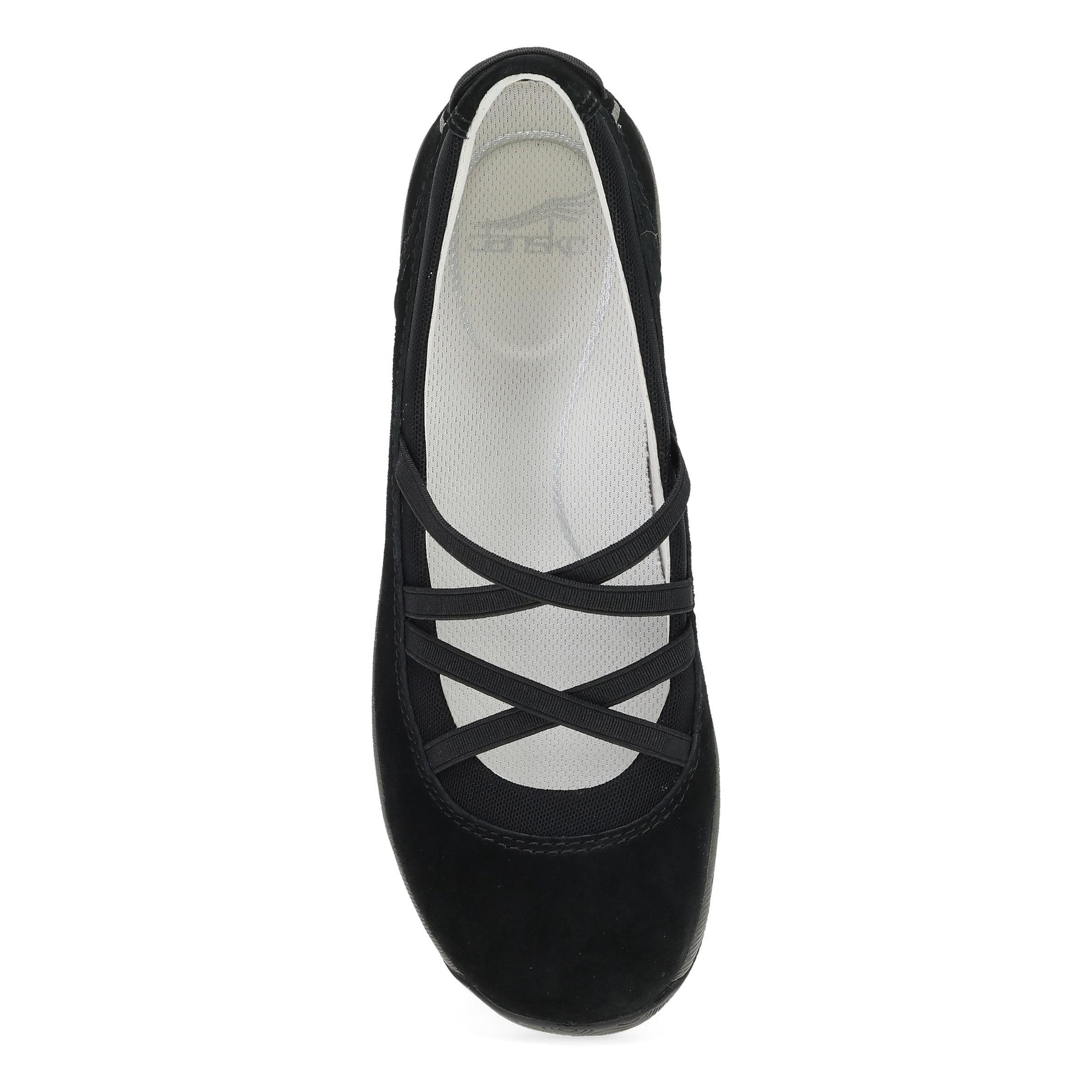 Dansko Harper - Women's Stain Resistant Sneaker - Black Suede Top View