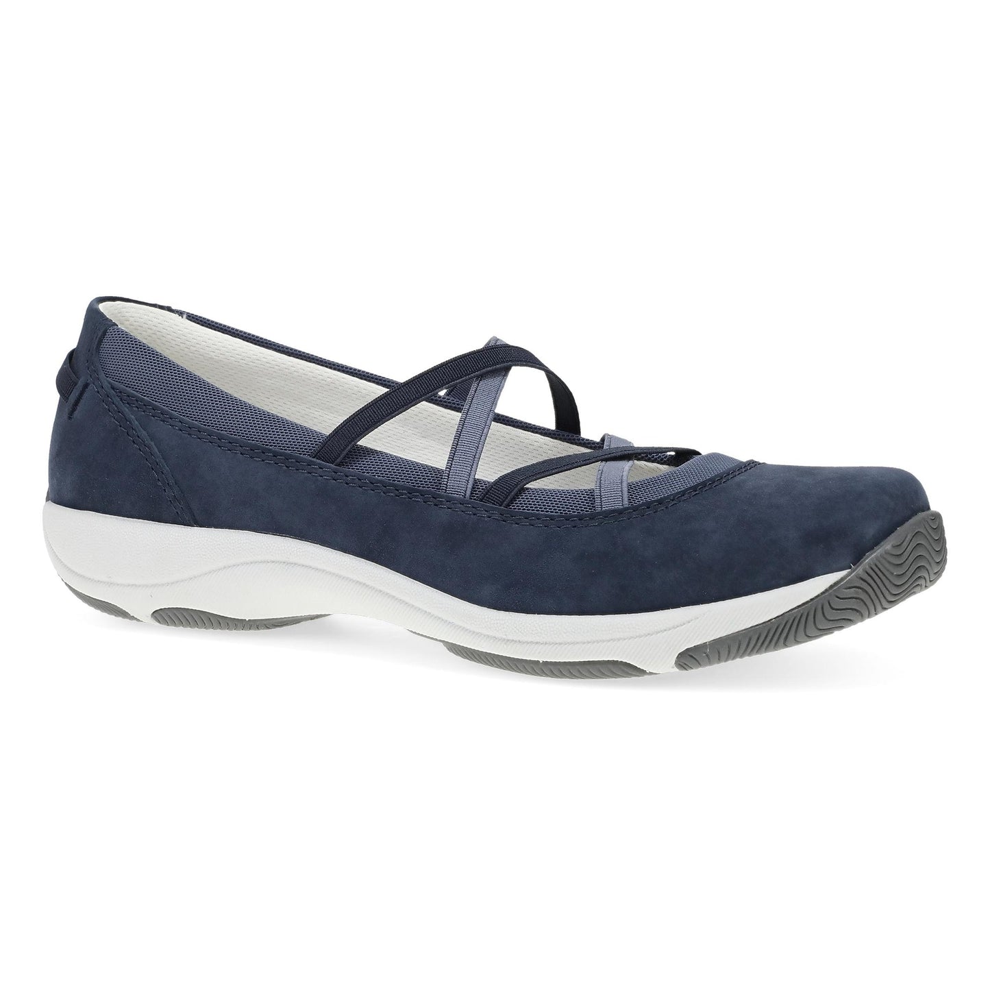 Dansko Harper - Women's Stain Resistant Sneaker - Navy Suede Outside View
