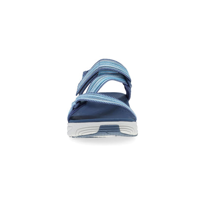 Dansko Rayna - Women's Recycled Webbing Sandal - Blue Multi Webbing Front View