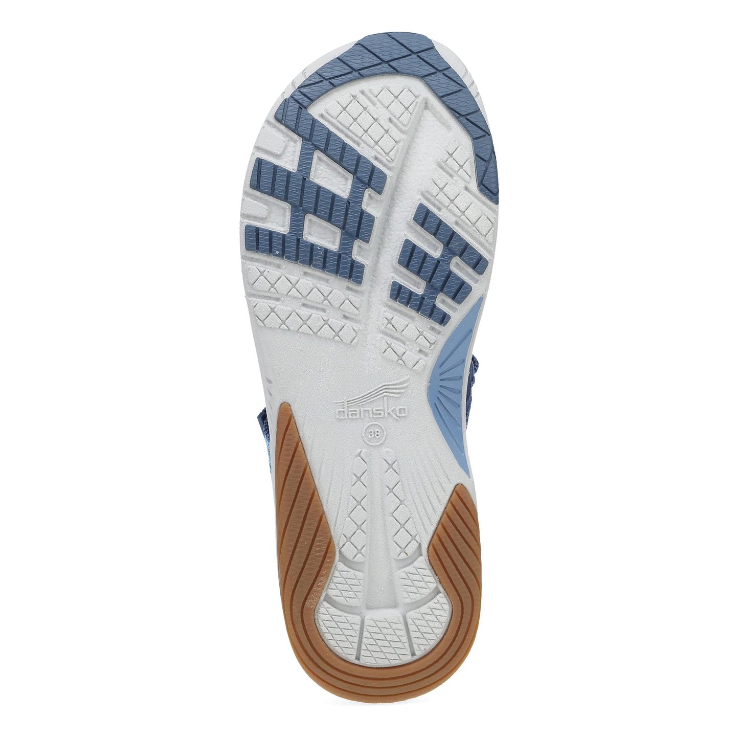 Dansko Rayna - Women's Recycled Webbing Sandal - Blue Multi Webbing Sole View