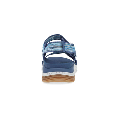 Dansko Rayna - Women's Recycled Webbing Sandal - Blue Multi Webbing Heel View
