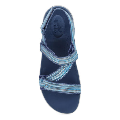 Dansko Rayna - Women's Recycled Webbing Sandal - Blue Multi Webbing Top View