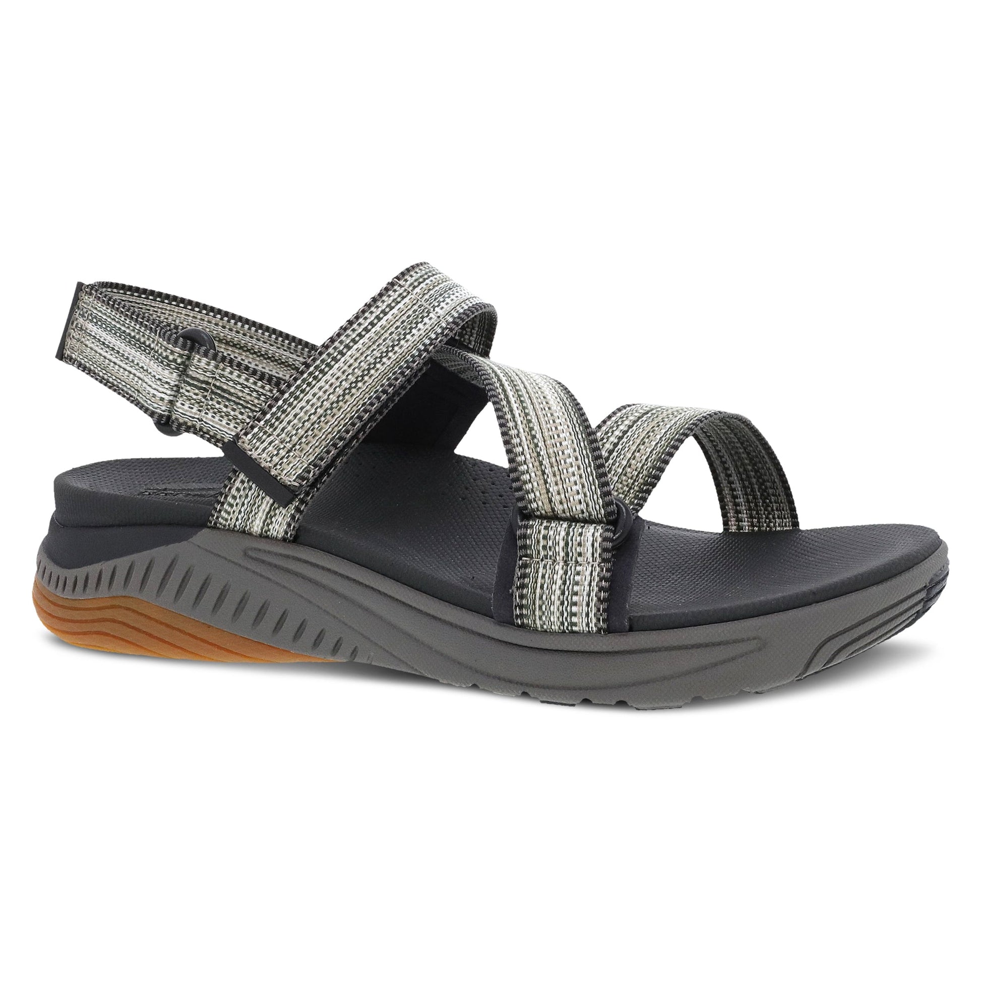 Dansko Rayna - Women's Recycled Webbing Sandal - Black Multi Webbing Outside View