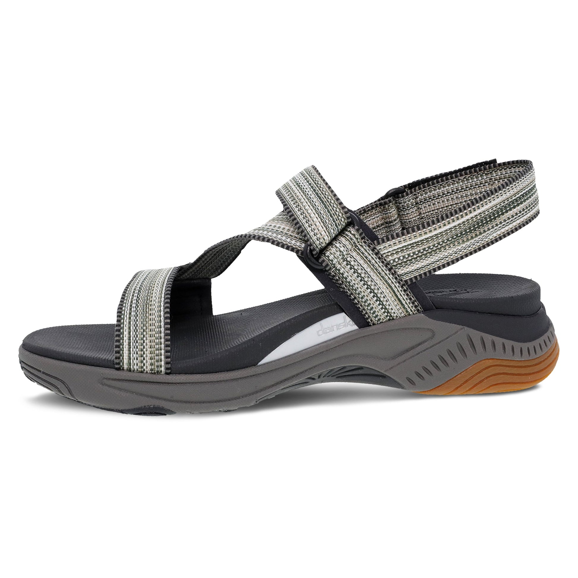 Dansko Rayna - Women's Recycled Webbing Sandal - Black Multi Webbing Side View