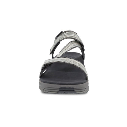 Dansko Rayna - Women's Recycled Webbing Sandal - Black Multi Webbing Front View