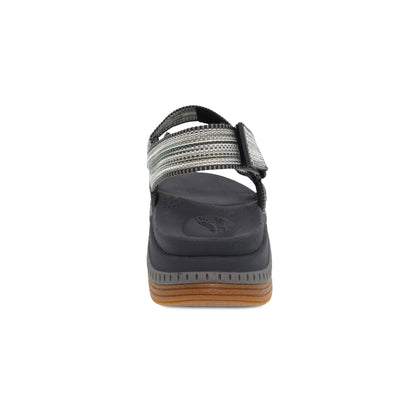 Dansko Rayna - Women's Recycled Webbing Sandal - Black Multi Webbing Heel View