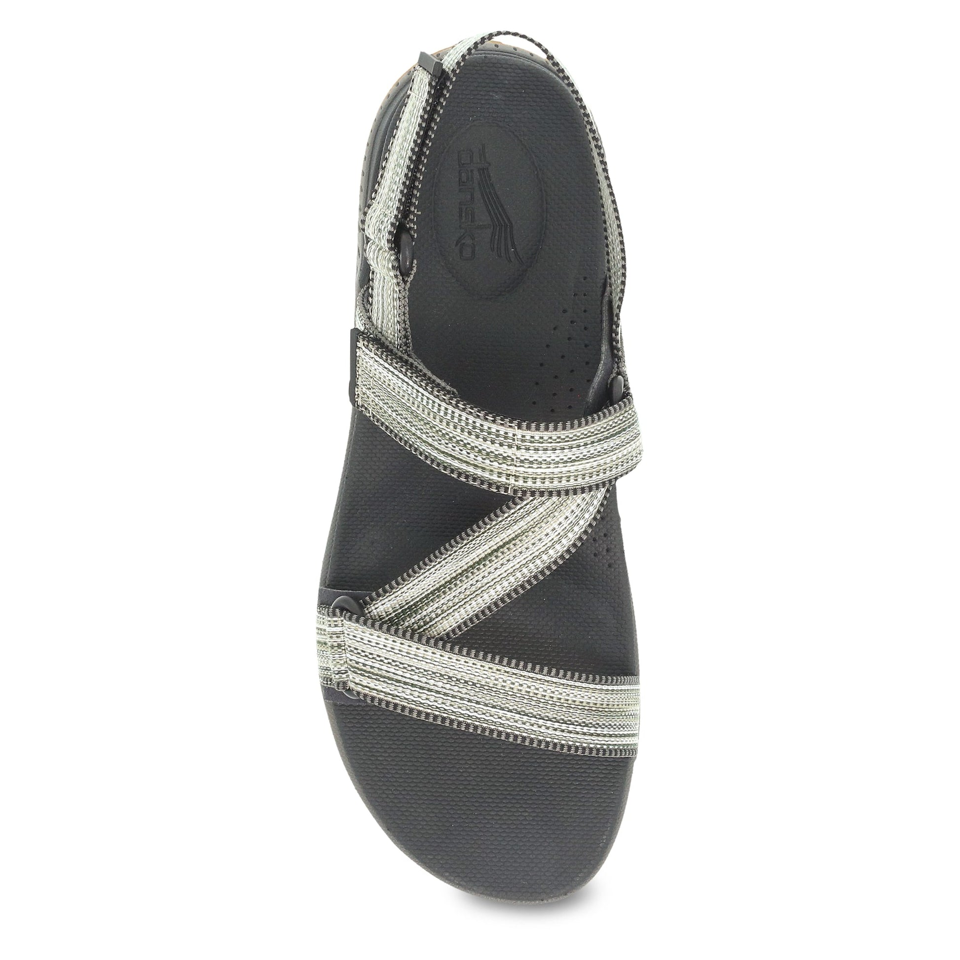 Dansko Rayna - Women's Recycled Webbing Sandal - Black Multi Webbing Top View