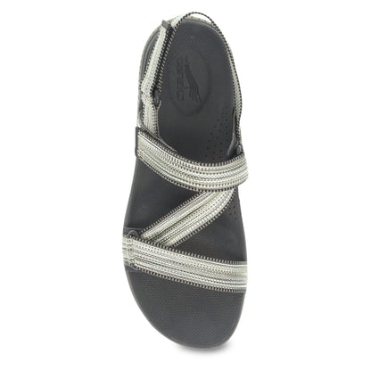 Dansko Rayna - Women's Recycled Webbing Sandal - Black Multi Webbing Top View
