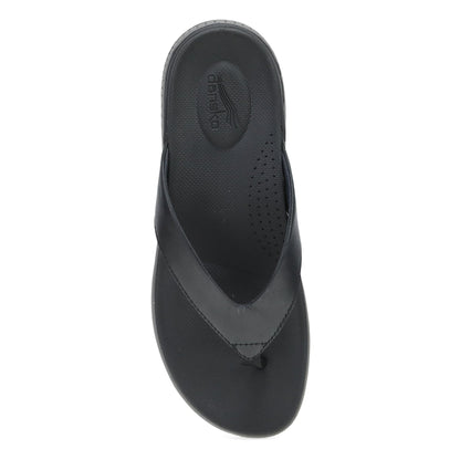 Dansko Rosemary - Women's Arch Support Sneaker - Black Calf Top View