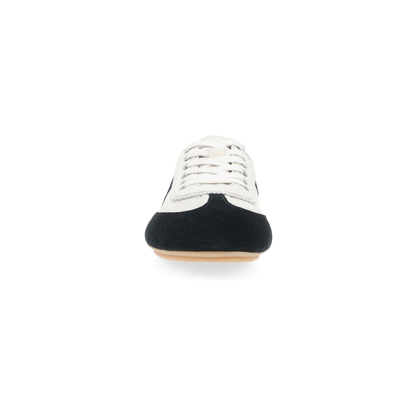 Dansko Milana - Women's Stain Resistant Sneaker - Black/Vanilla Suede Front View