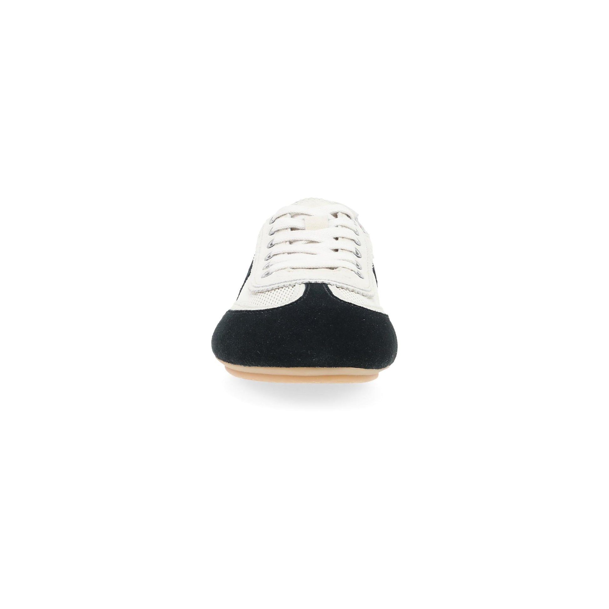 Dansko Milana - Women's Stain Resistant Sneaker - Black/Vanilla Suede Front View