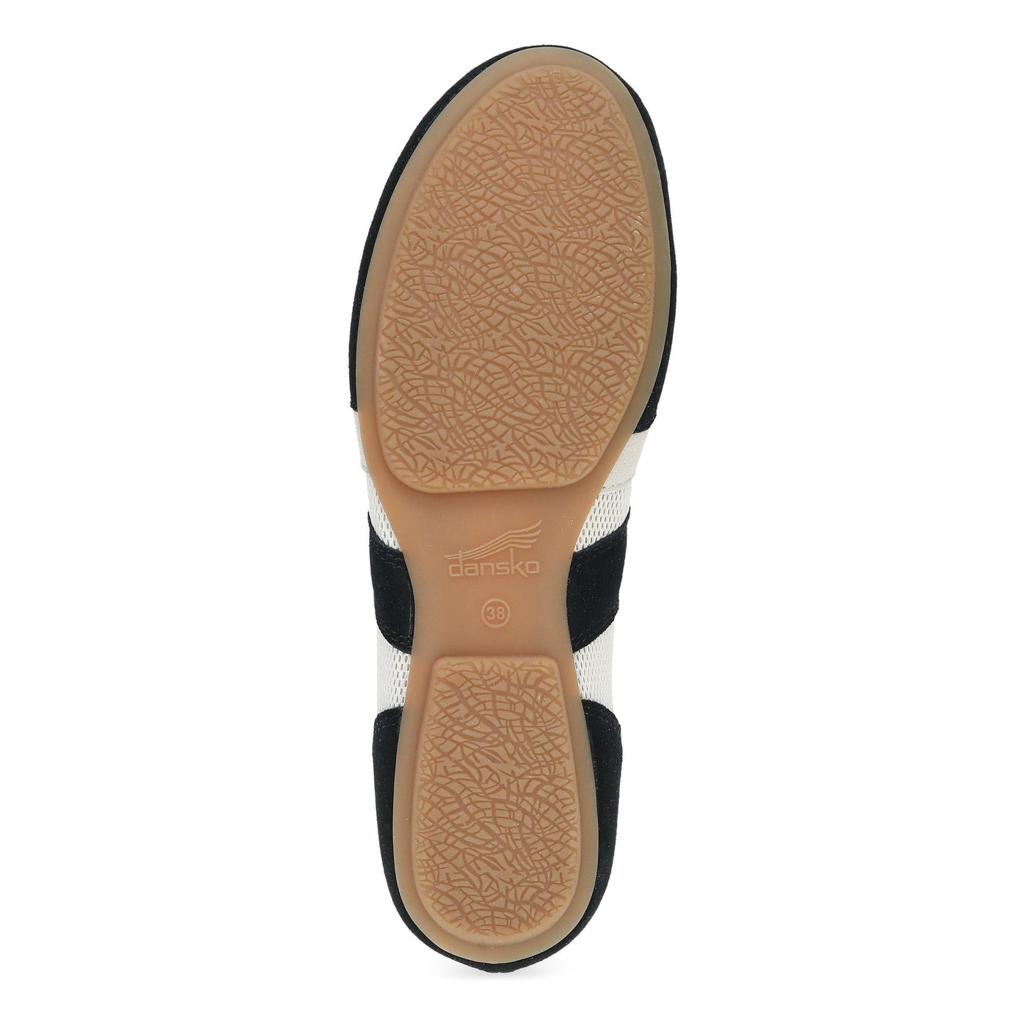 Dansko Milana - Women's Stain Resistant Sneaker - Black/Vanilla Suede Sole View