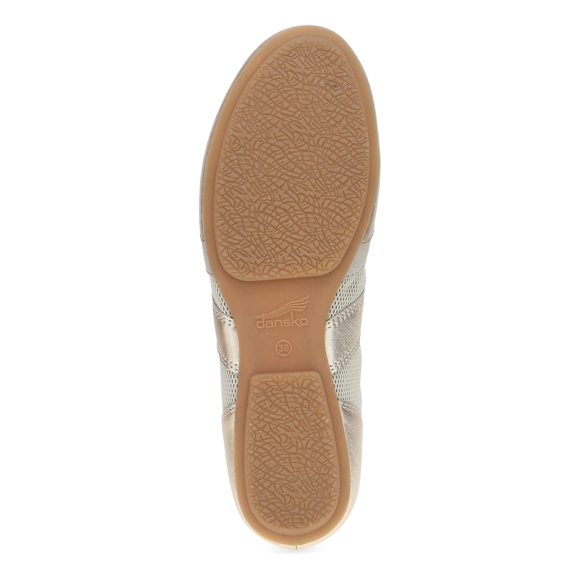 Dansko Milana - Women's Stain Resistant Sneaker - Gold Metallic Sole View