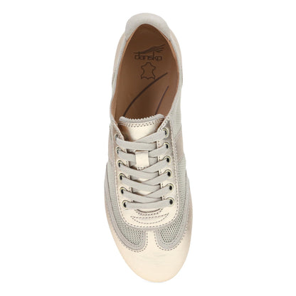 Dansko Milana - Women's Stain Resistant Sneaker - Gold Metallic Top View