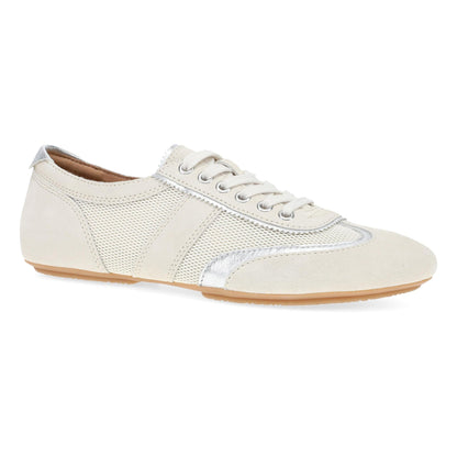 Dansko Milana - Women's Stain Resistant Sneaker - Vanilla Suede Outside View