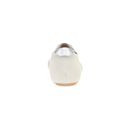Dansko Milana - Women's Stain Resistant Sneaker - Vanilla Suede Heel View