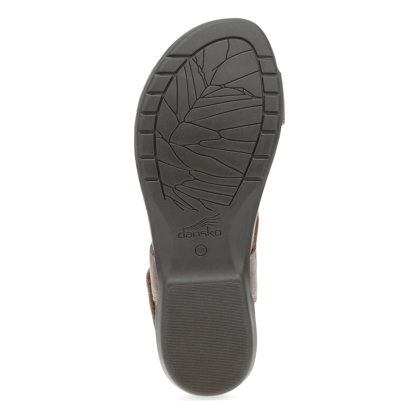 Dansko Reece - Women's Adjustable Strap Sandal - Bronze Metallic Sole View