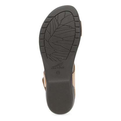 Dansko Reece - Women's Adjustable Strap Sandal - Honey Distressed Sole View