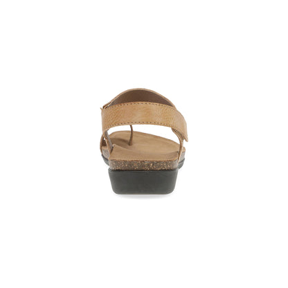Dansko Reece - Women's Adjustable Strap Sandal - Honey Distressed Heel View