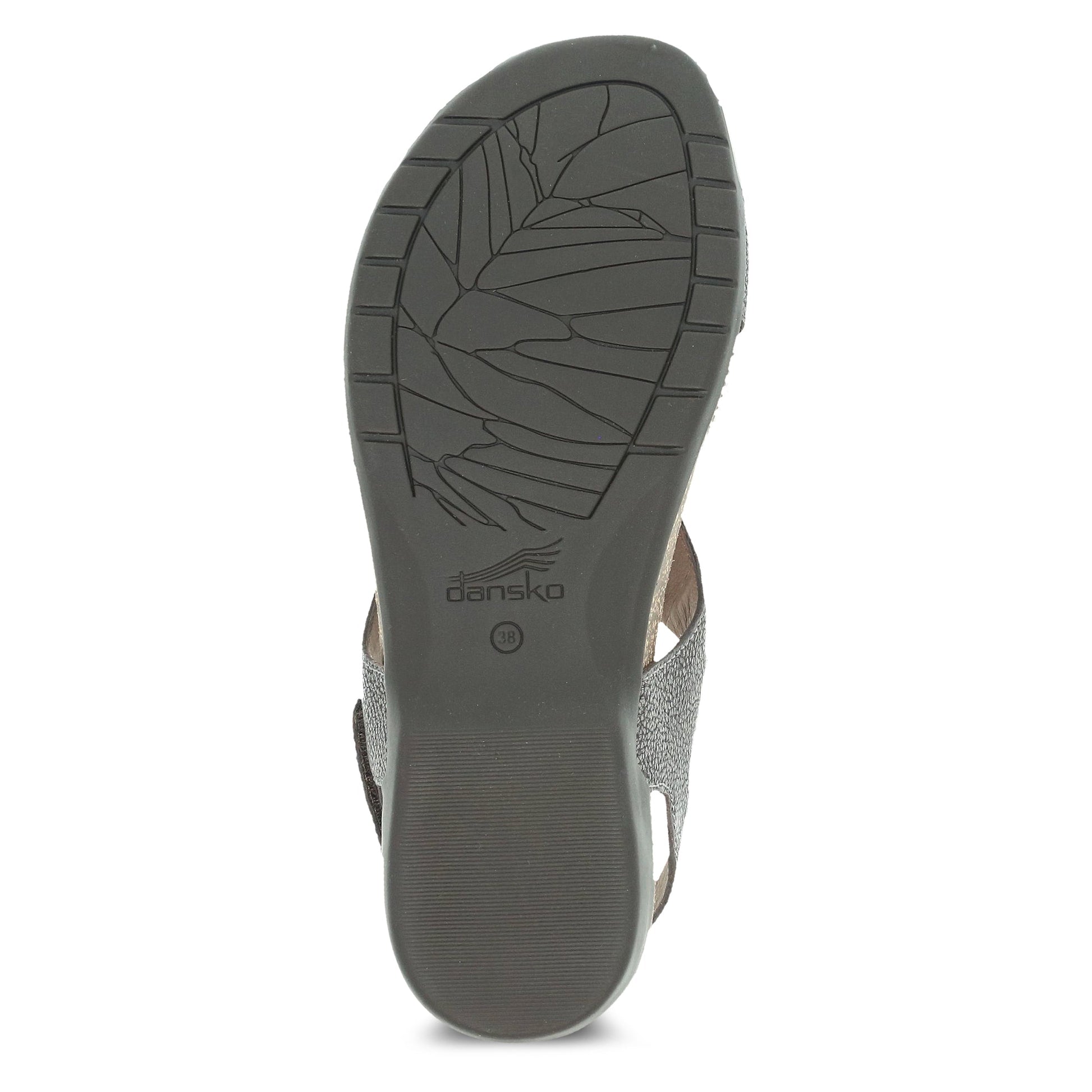 Dansko Reece - Women's Adjustable Strap Sandal - Pewter Metallic Sole View