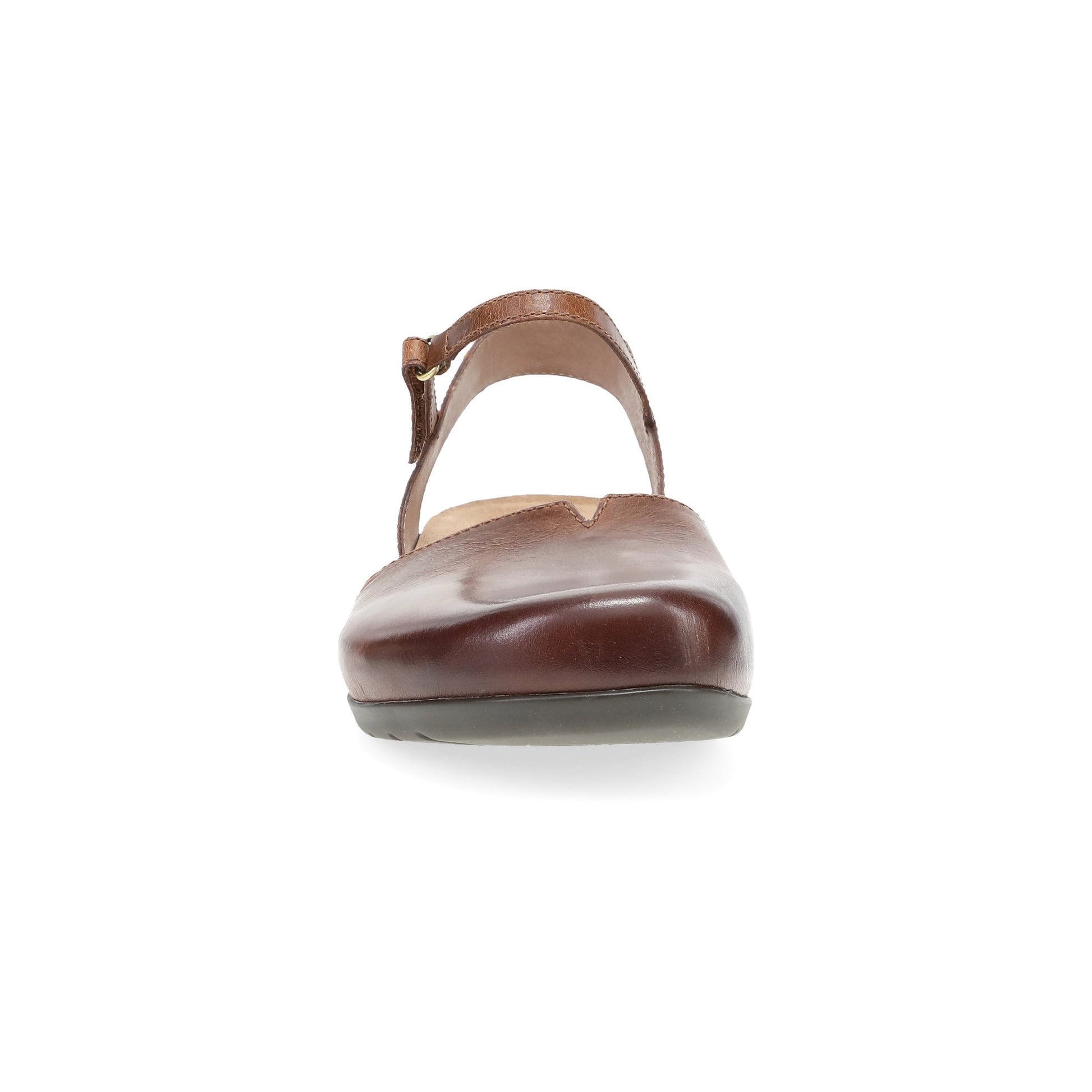 Dansko Rowan - Women's Adjustable Strap Sandal - Tan Waxy Burnished Front View