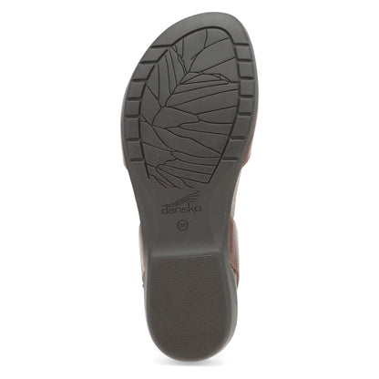 Dansko Rowan - Women's Adjustable Strap Sandal - Tan Waxy Burnished Sole View