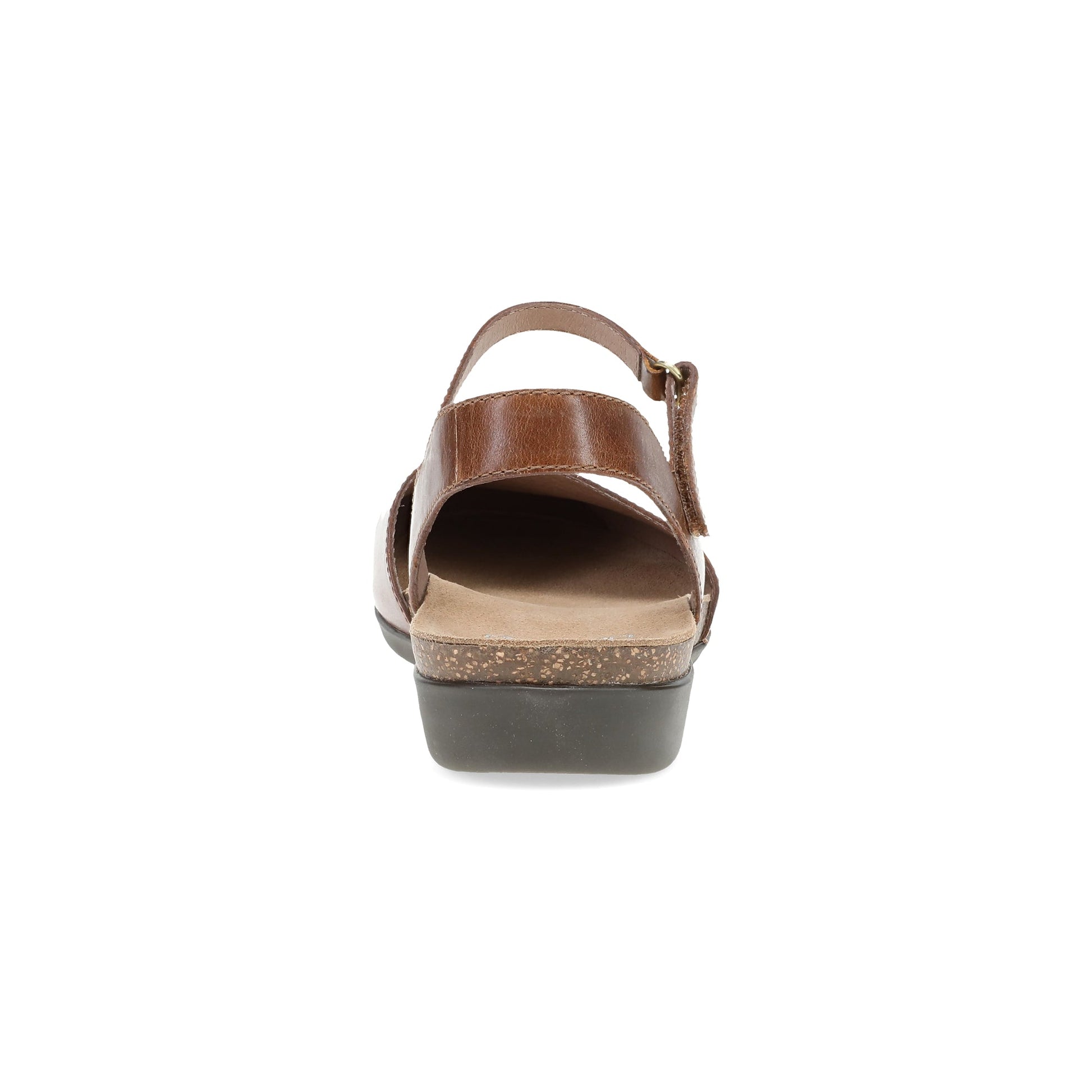 Dansko Rowan - Women's Adjustable Strap Sandal - Tan Waxy Burnished Heel View