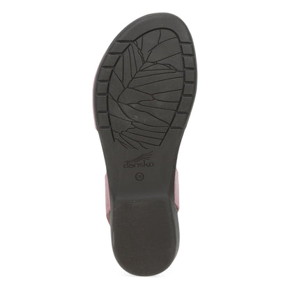 Dansko Rowan - Women's Adjustable Strap Sandal - Pink Sole View