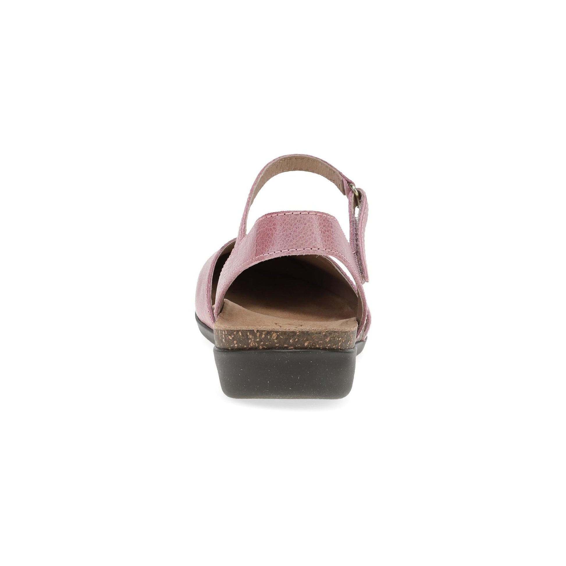 Dansko Rowan - Women's Adjustable Strap Sandal - Pink Heel View