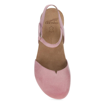 Dansko Rowan - Women's Adjustable Strap Sandal - Pink Top View