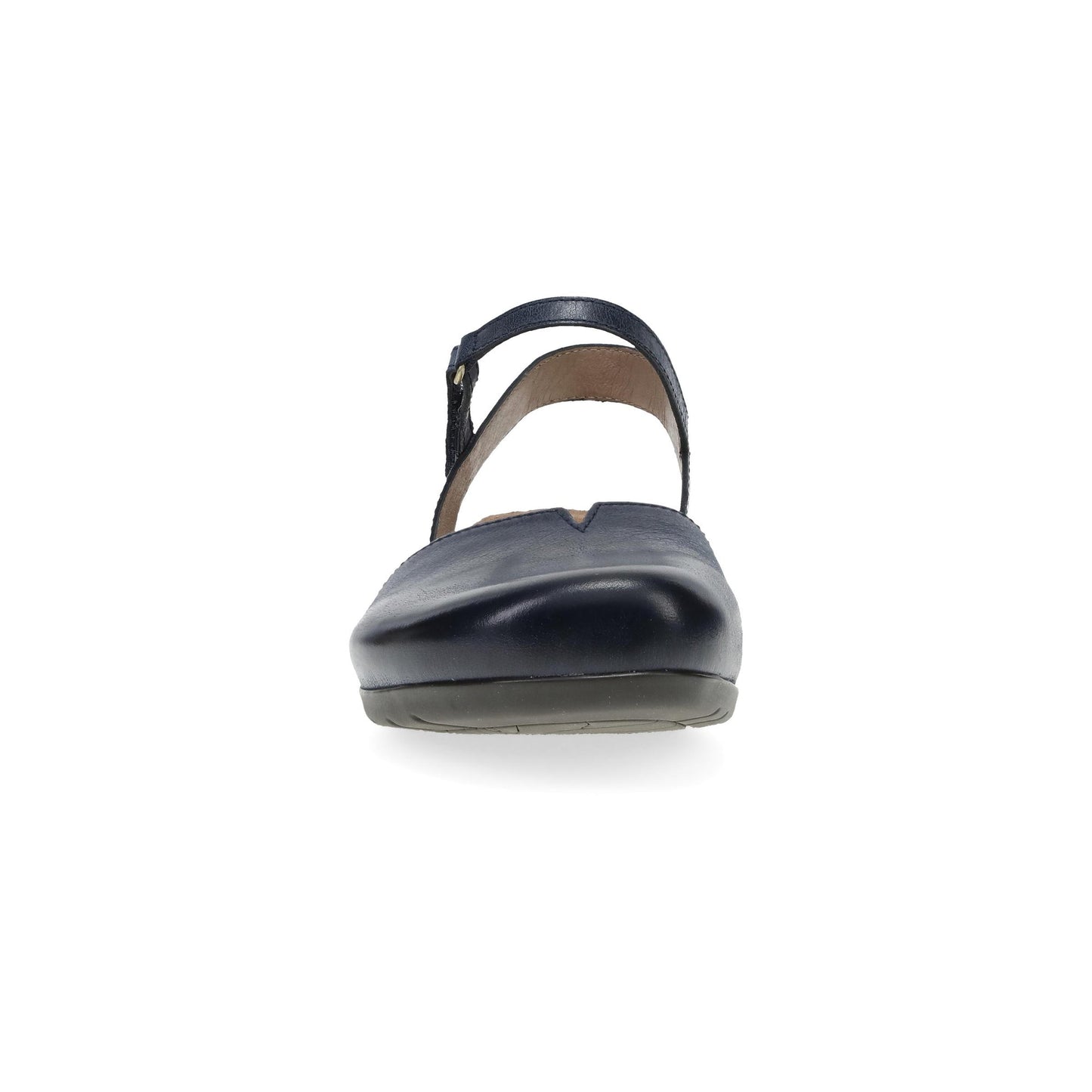 Dansko Rowan - Women's Adjustable Strap Sandal - Navy Waxy Burnished Front View