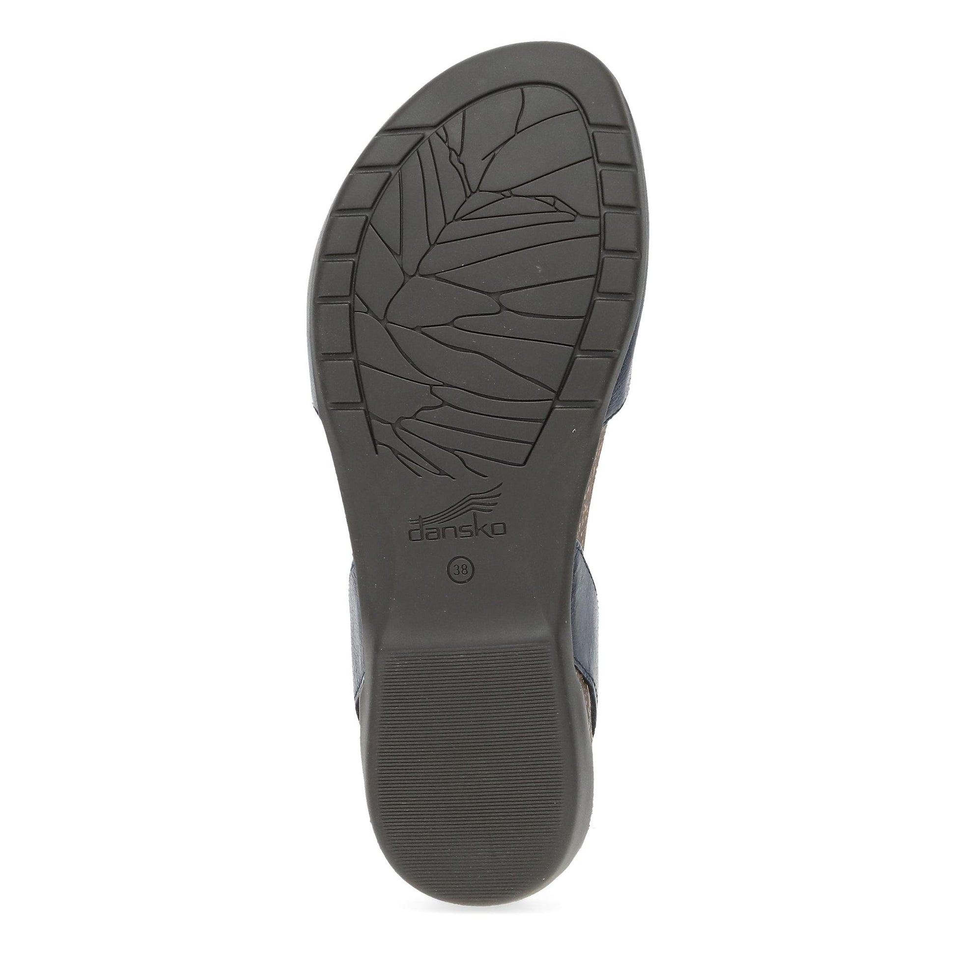 Dansko Rowan - Women's Adjustable Strap Sandal - Navy Waxy Burnished Sole View