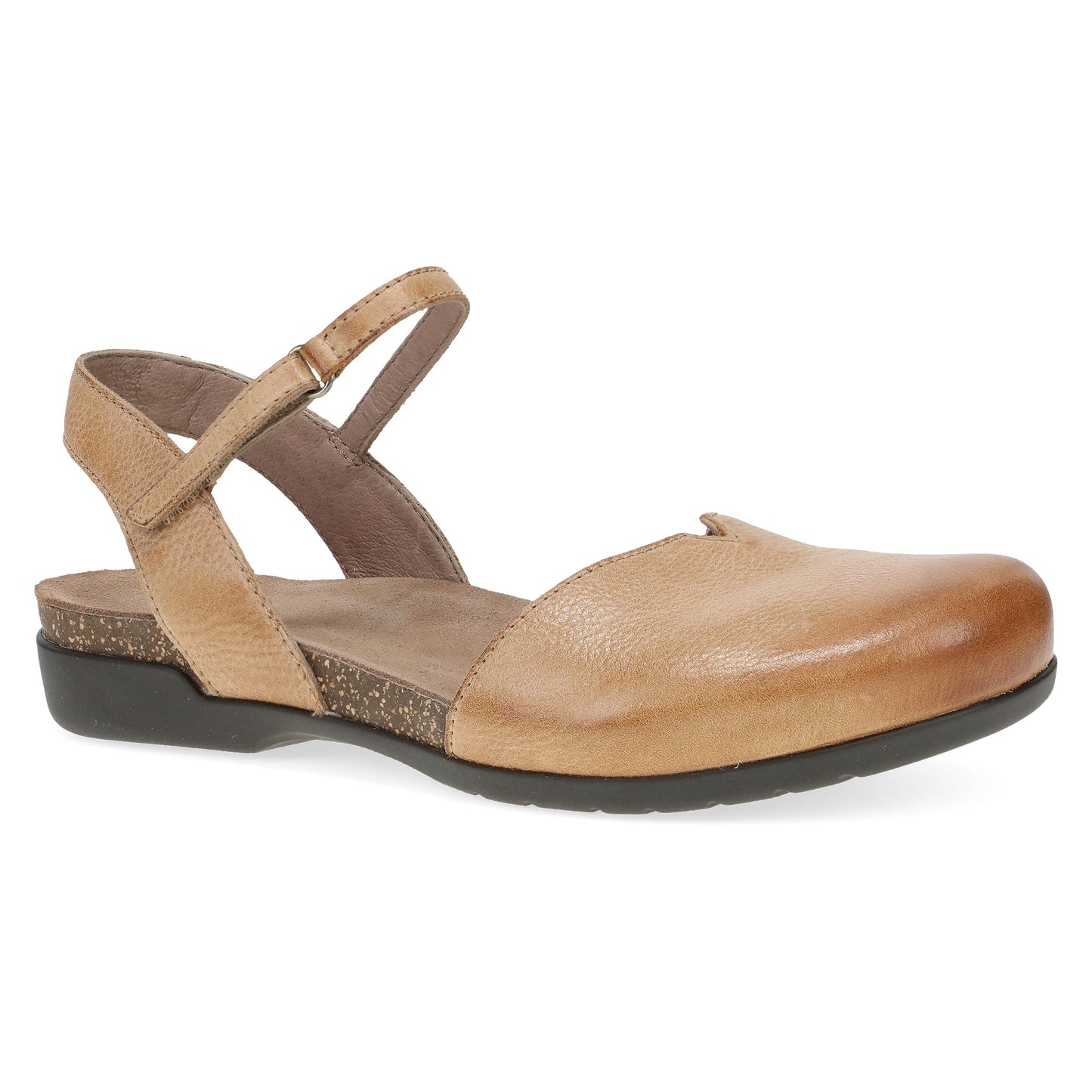 Dansko Rowan - Women's Adjustable Strap Sandal - Honey Distressed Outside View