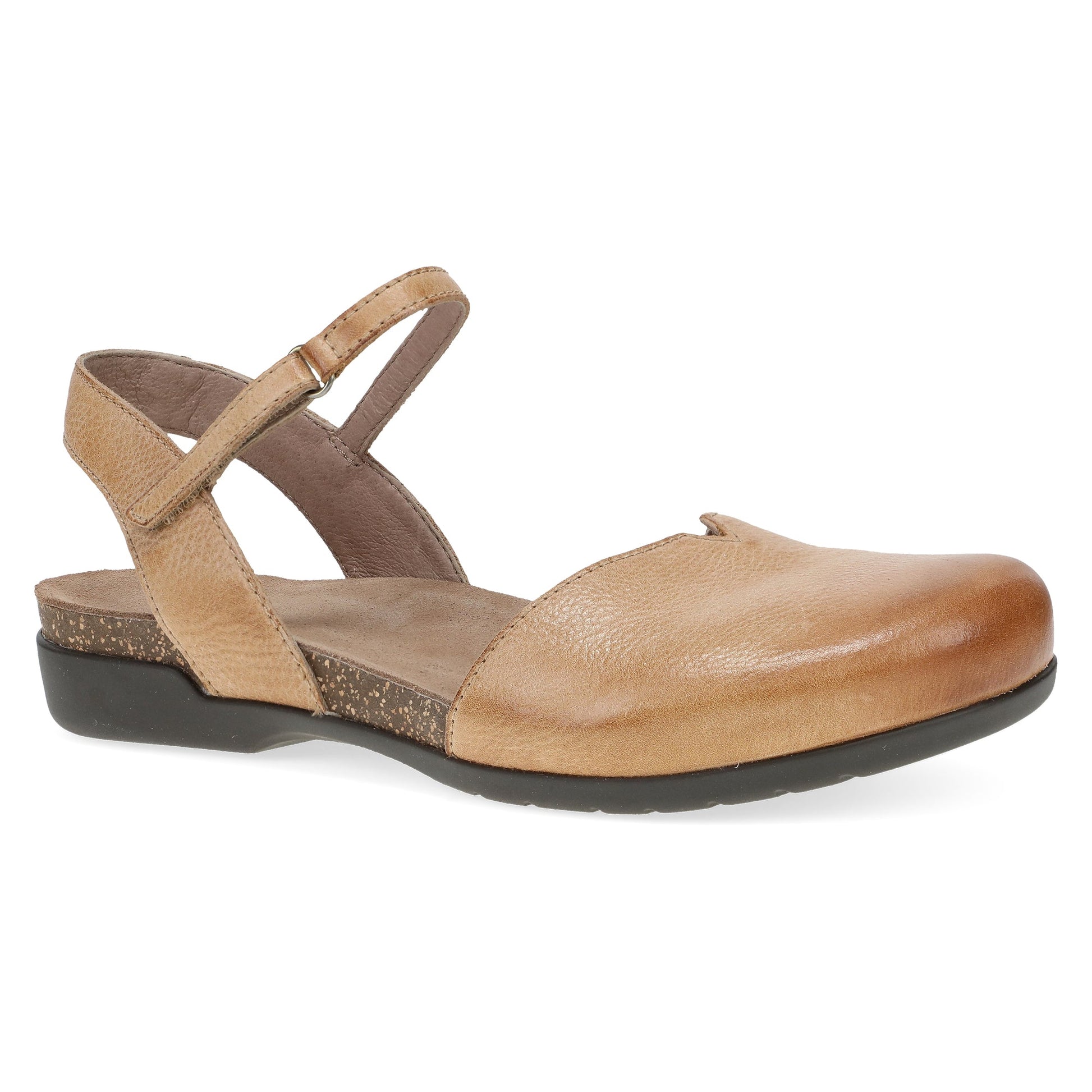 Dansko Rowan - Women's Adjustable Strap Sandal - Honey Distressed Outside View