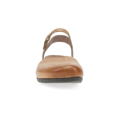 Dansko Rowan - Women's Adjustable Strap Sandal - Honey Distressed Front View
