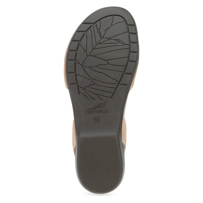 Dansko Rowan - Women's Adjustable Strap Sandal - Honey Distressed Sole View