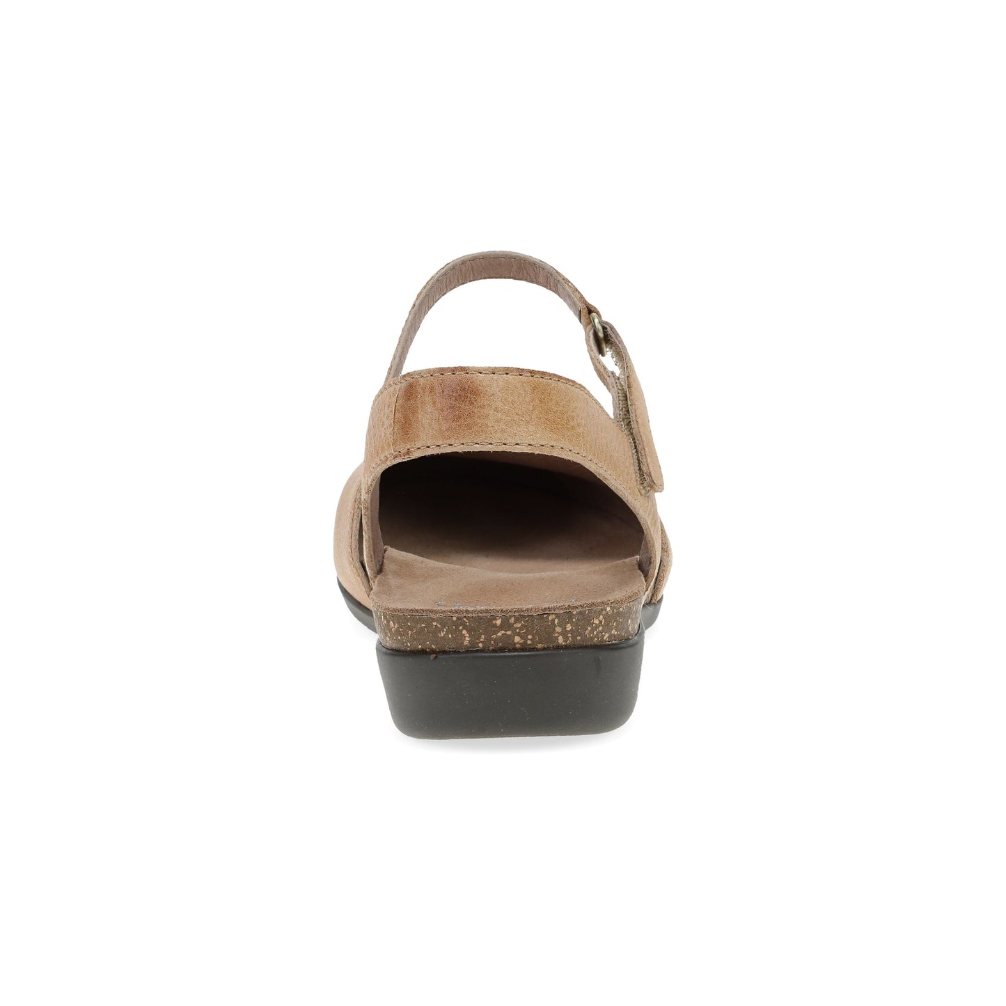 Dansko Rowan - Women's Adjustable Strap Sandal - Honey Distressed Heel View