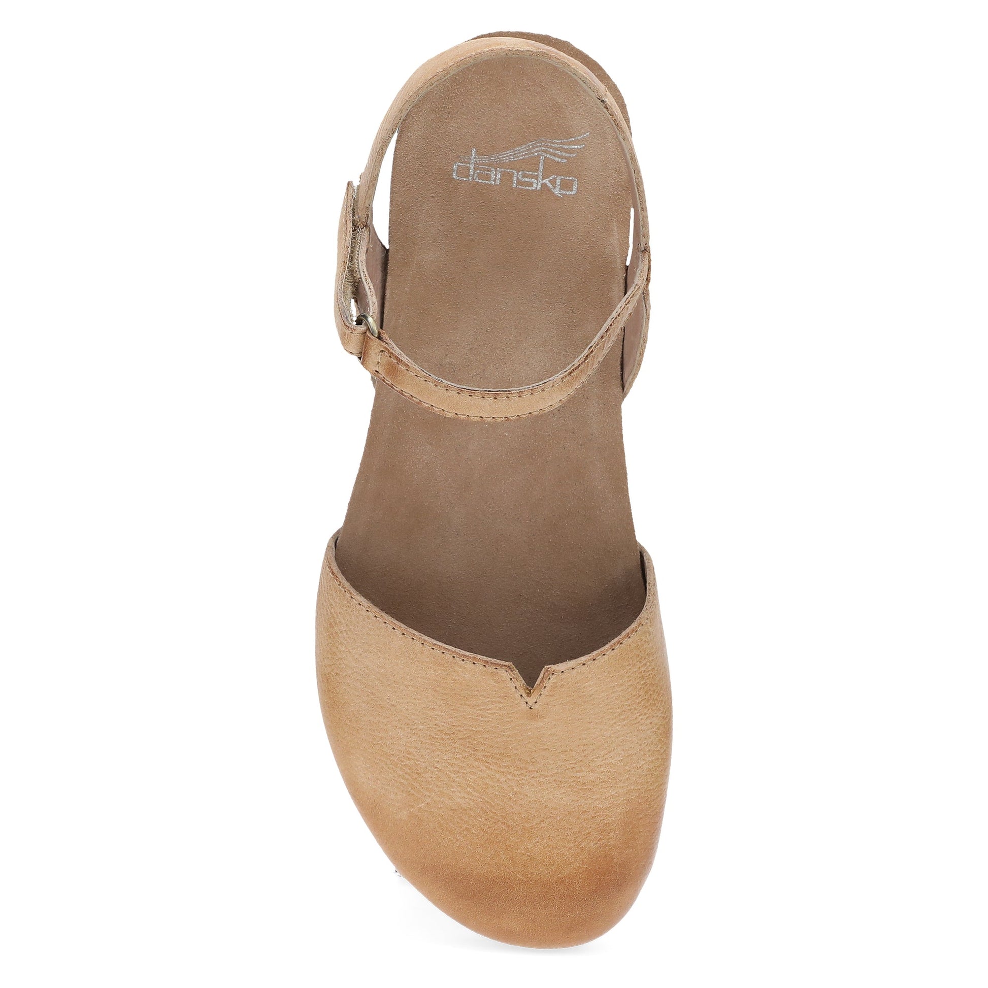 Dansko Rowan - Women's Adjustable Strap Sandal - Honey Distressed Top View