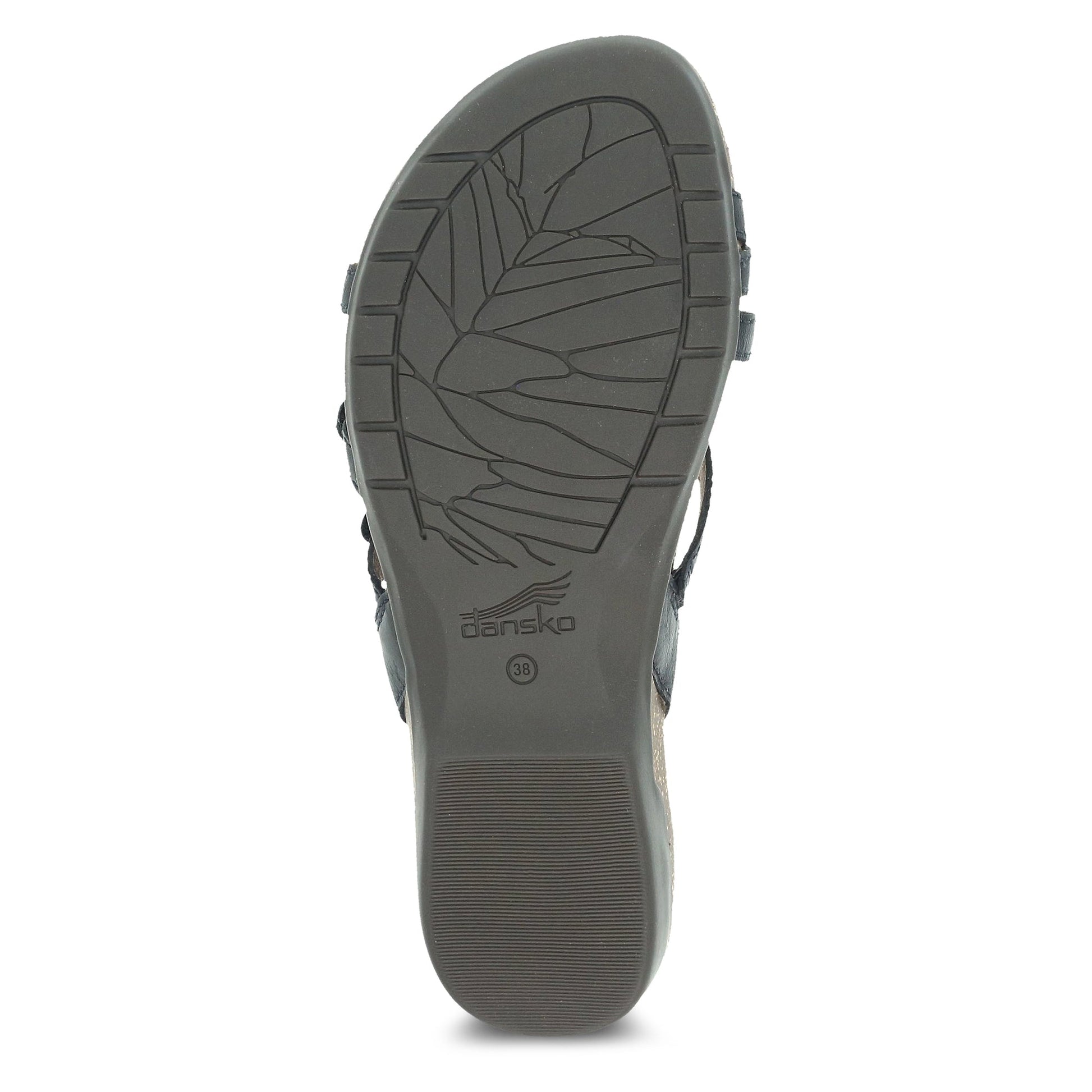 Dansko Roslyn - Women's Adjustable Strap Sandal - Black Waxy Burnished Sole View
