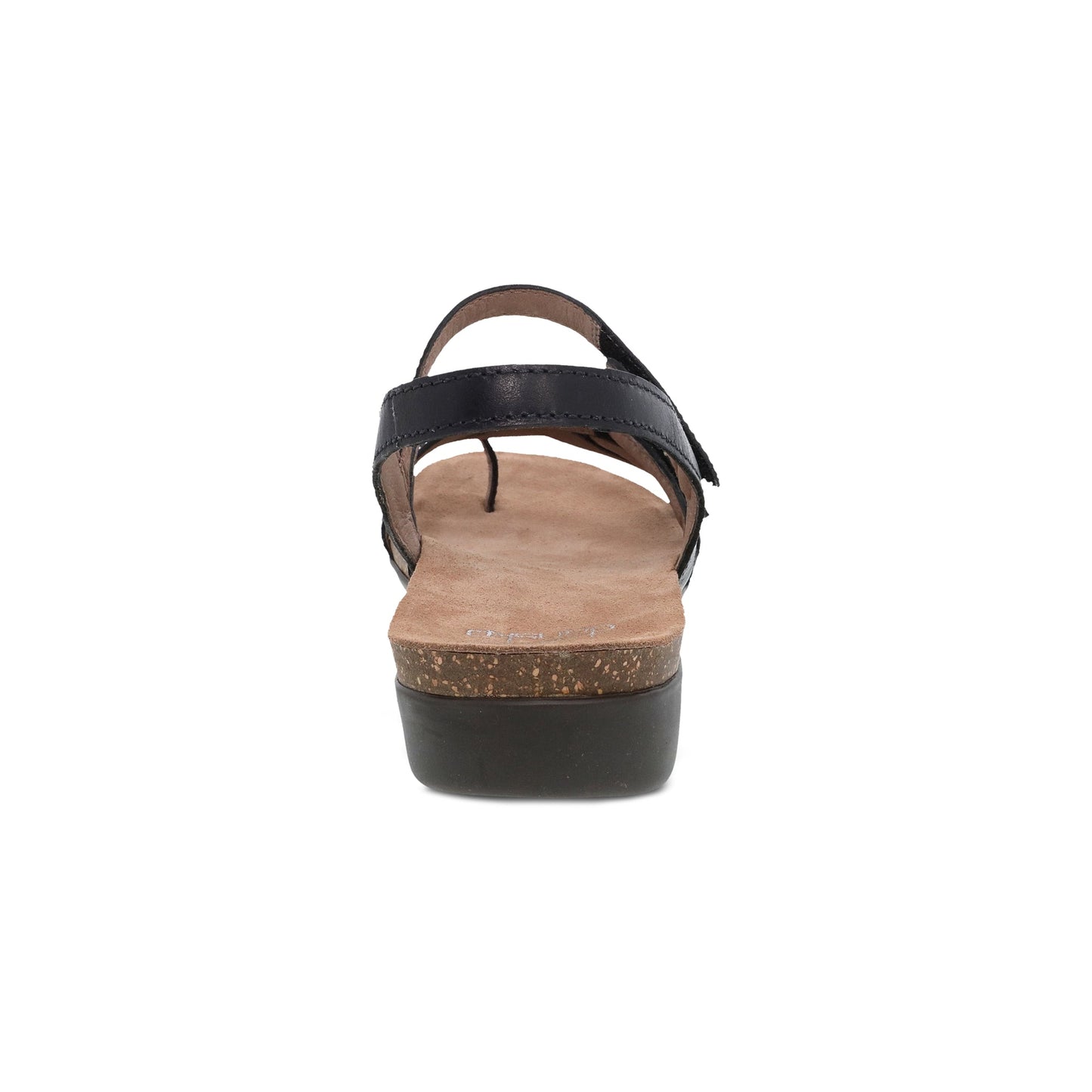 Dansko Roslyn - Women's Adjustable Strap Sandal - Black Waxy Burnished Heel View