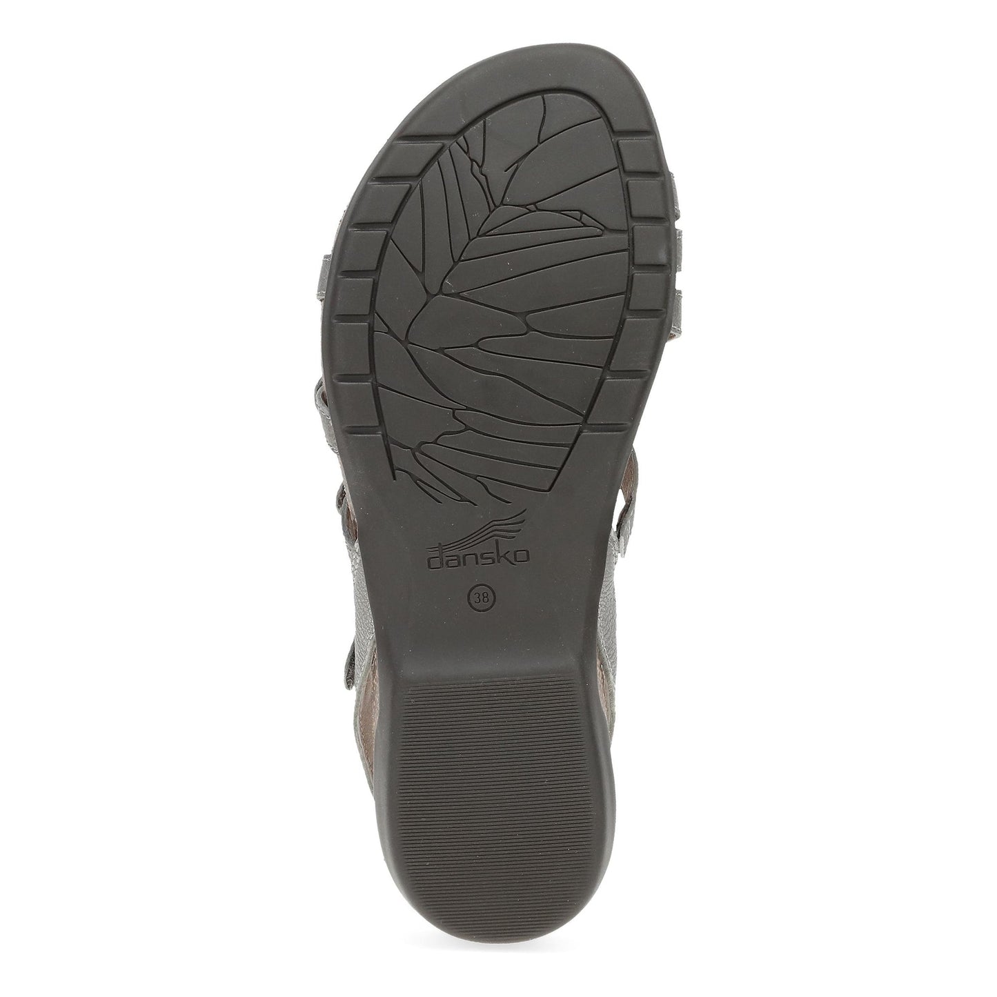 Dansko Roslyn - Women's Adjustable Strap Sandal - Antique Silver Metallic Sole View