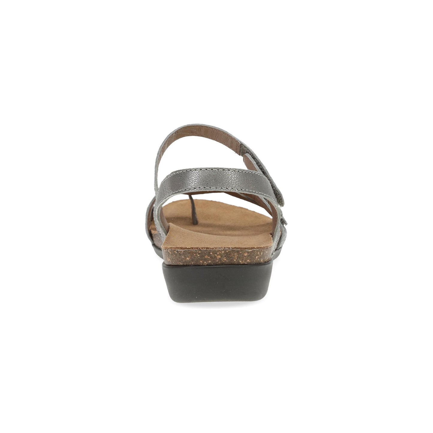 Dansko Roslyn - Women's Adjustable Strap Sandal - Antique Silver Metallic Heel View