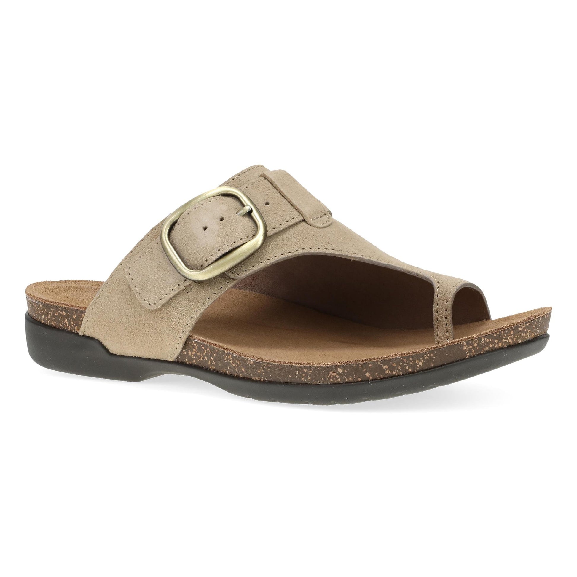 Dansko Rylee - Women's Adjustable Strap Sandal - Sand Suede Outside View