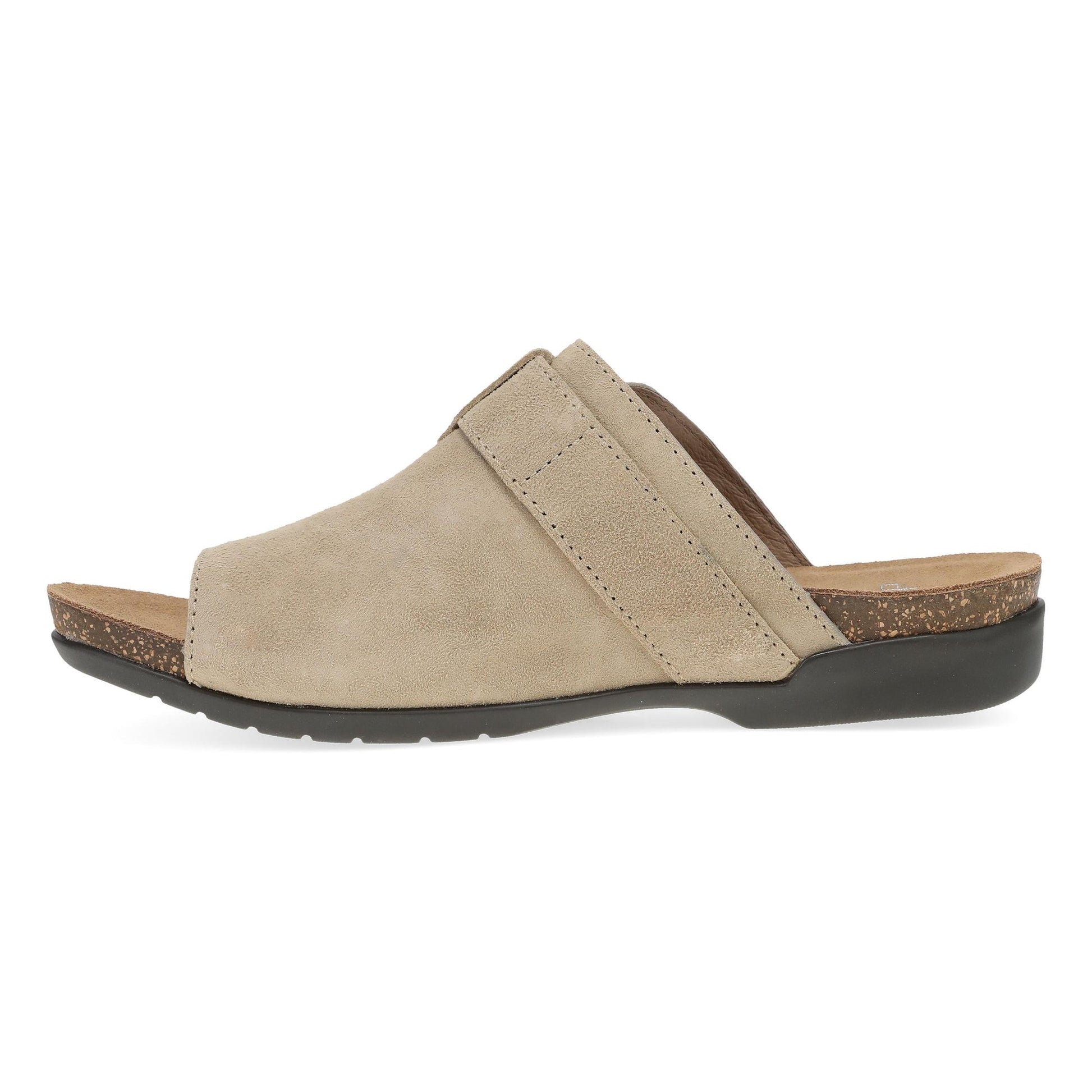 Dansko Rylee - Women's Adjustable Strap Sandal - Sand Suede Side View