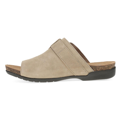 Dansko Rylee - Women's Adjustable Strap Sandal - Sand Suede Side View