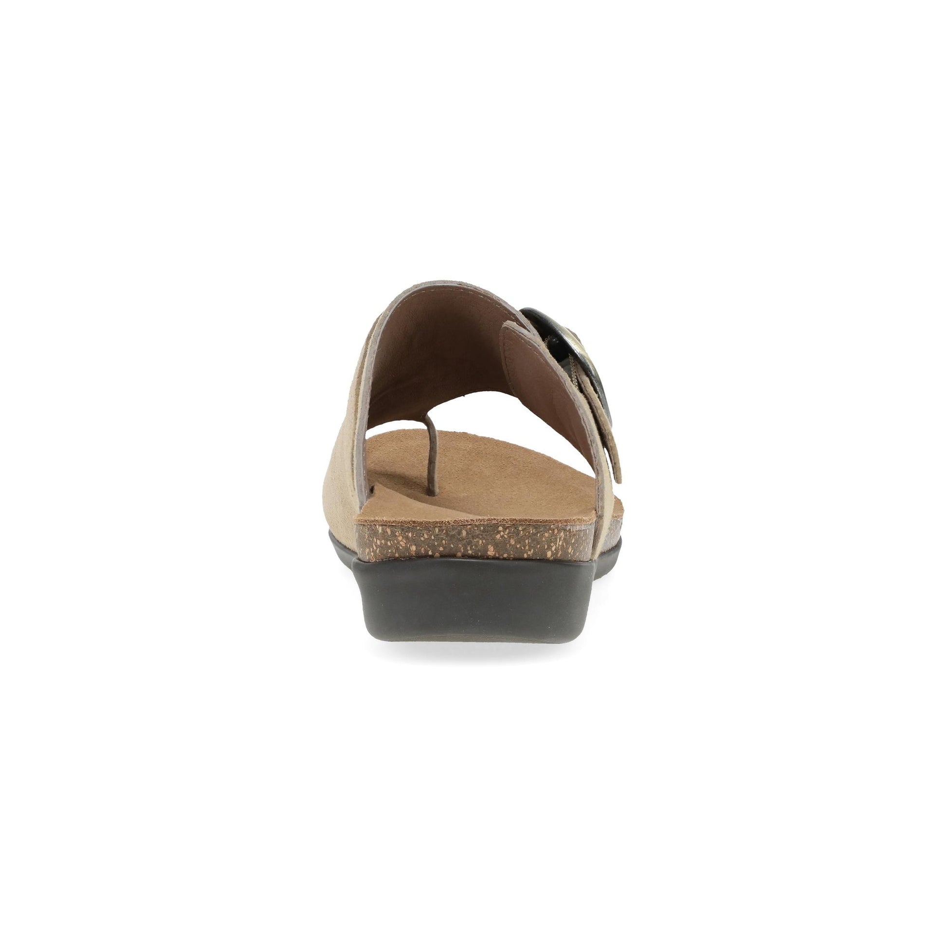 Dansko Rylee - Women's Adjustable Strap Sandal - Sand Suede Heel View