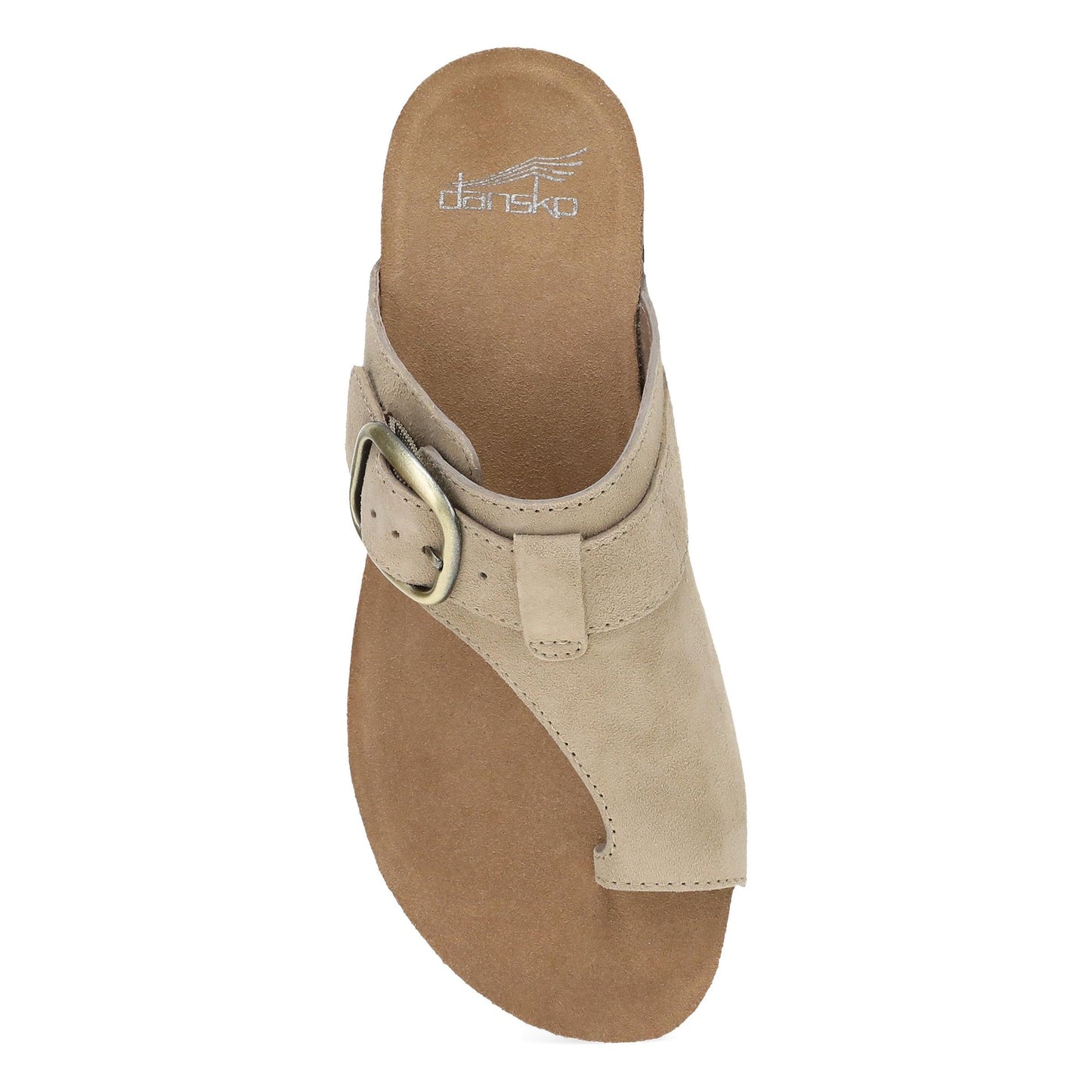 Dansko Rylee - Women's Adjustable Strap Sandal - Sand Suede Top View