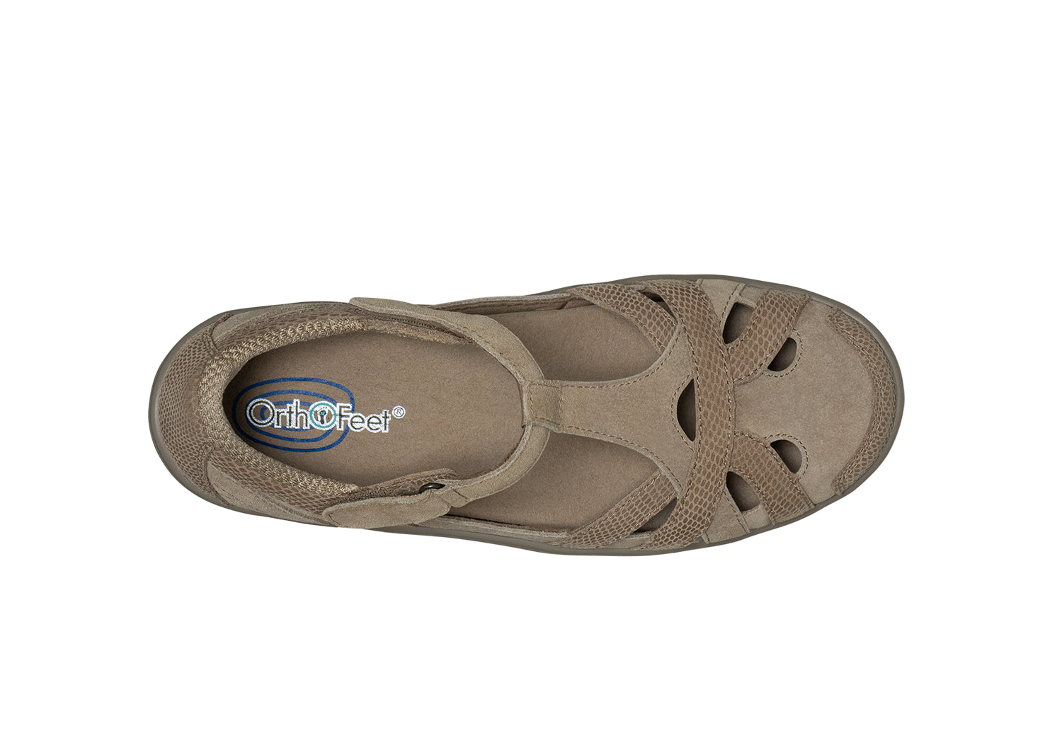 Orthofeet Juno Taupe - birds_eye